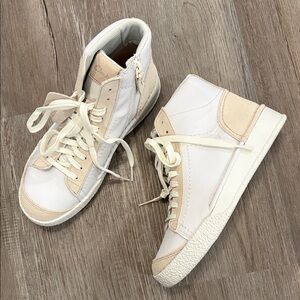 Clarks Cream and White High-Top Sneakers